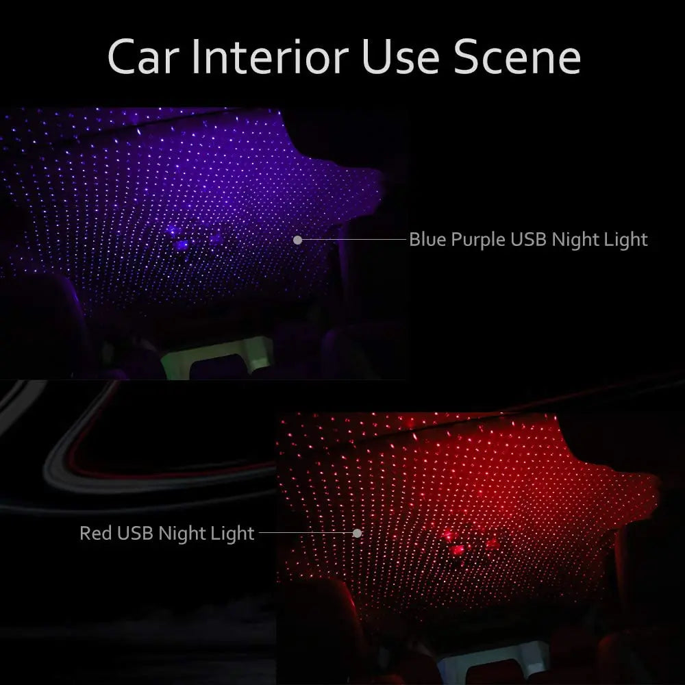 Mini LED Car Roof Star Night Light Projector Atmosphere Galaxy