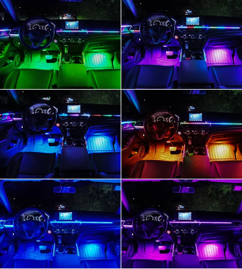18 in 1 Dual Zone Symphony Streamer Car Ambient Light Interior LED Full Color