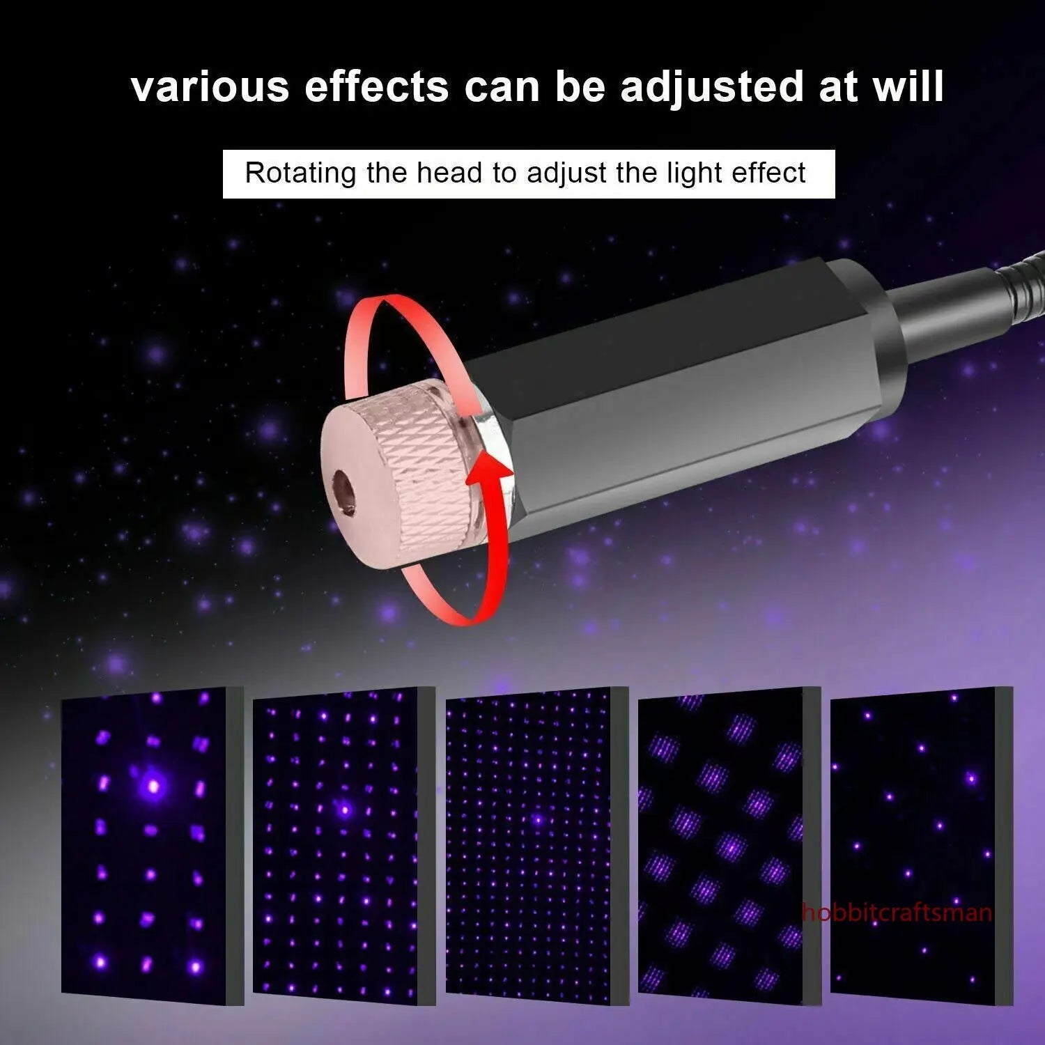 Mini LED Car Roof Star Night Light Projector Atmosphere Galaxy