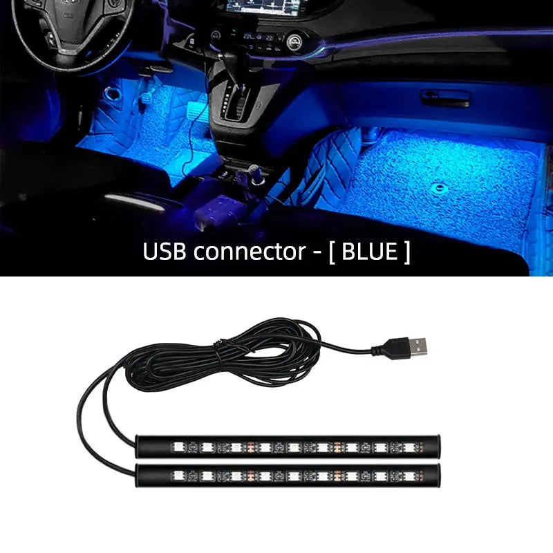 2 in 1 LED Car Neon Light Foot Light LED Interior Decoration
