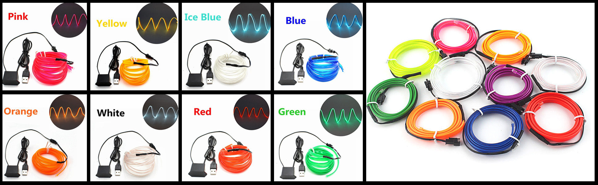 5M Car Interior Led Strip Light Neon