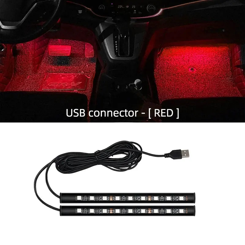 2 in 1 LED Car Neon Light Foot Light LED Interior Decoration
