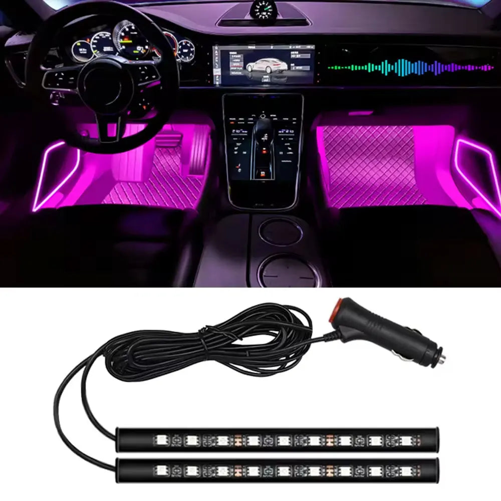 2 in 1 LED Car Neon Light Foot Light LED Interior Decoration