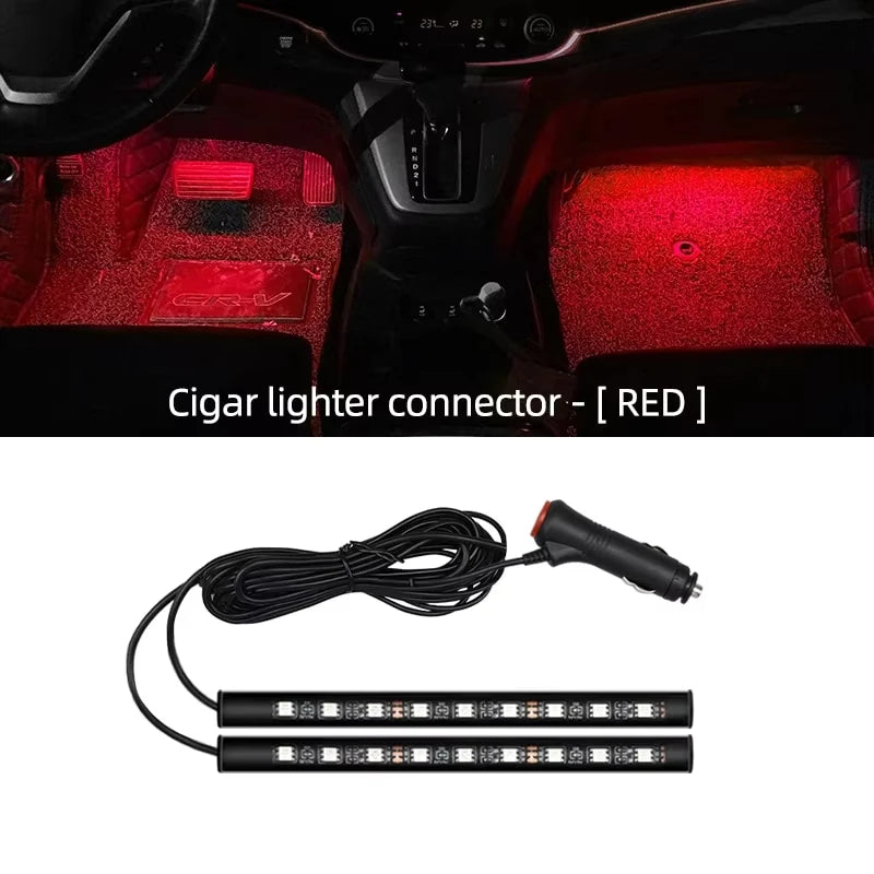 2 in 1 LED Car Neon Light Foot Light LED Interior Decoration