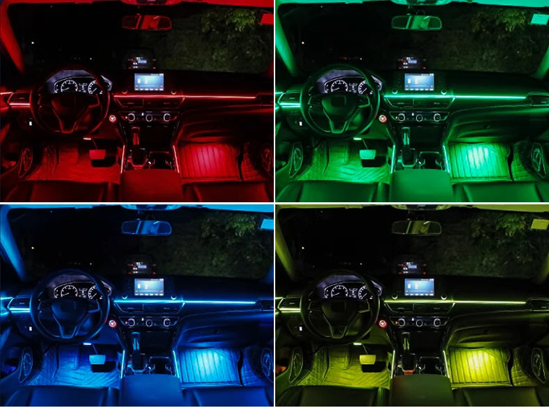 18 in 1 Dual Zone Symphony Streamer Car Ambient Light Interior LED Full Color