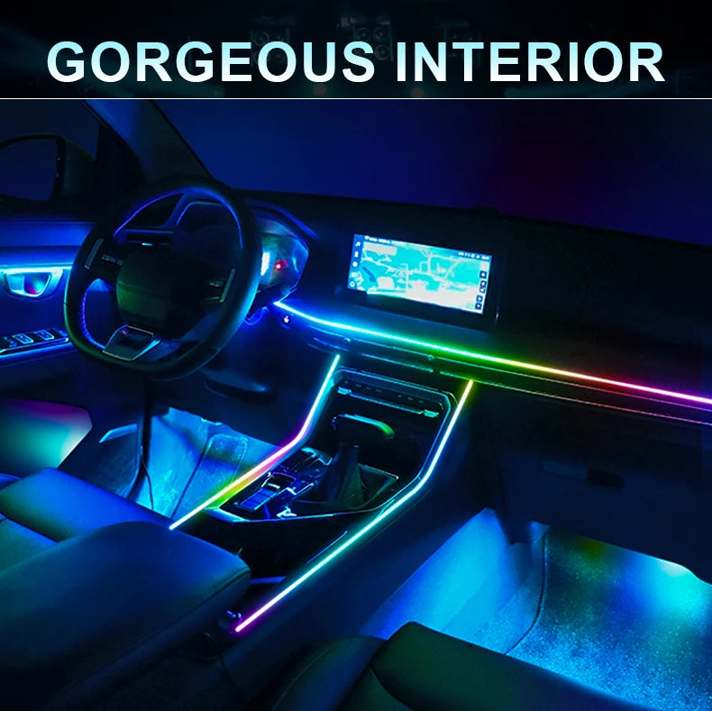 18 in 1 Dual Zone Symphony Streamer Car Ambient Light Interior LED Full Color