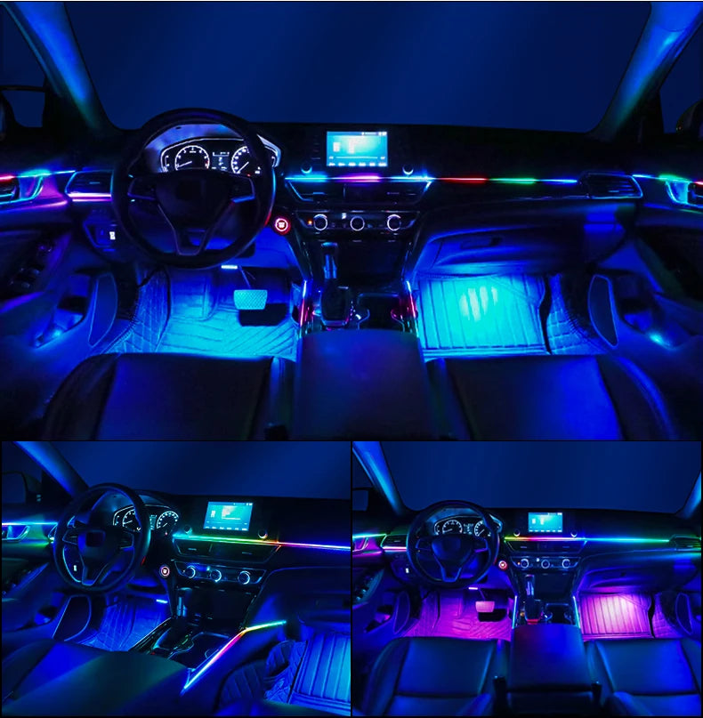 18 in 1 Dual Zone Symphony Streamer Car Ambient Light Interior LED Full Color