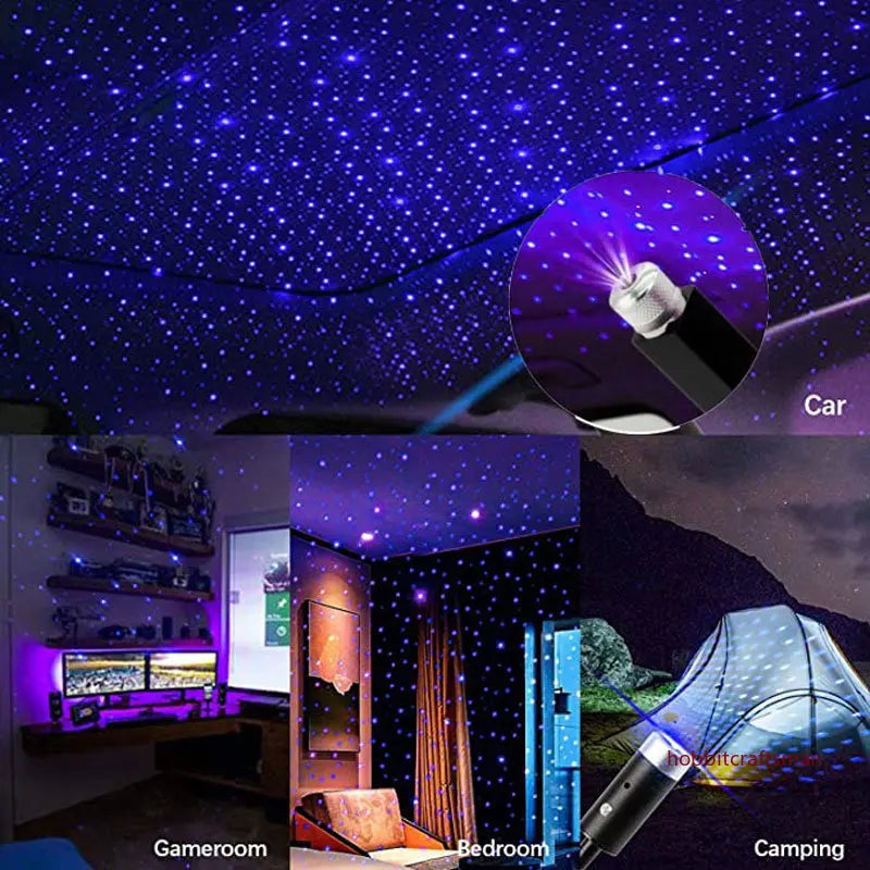 Mini LED Car Roof Star Night Light Projector Atmosphere Galaxy