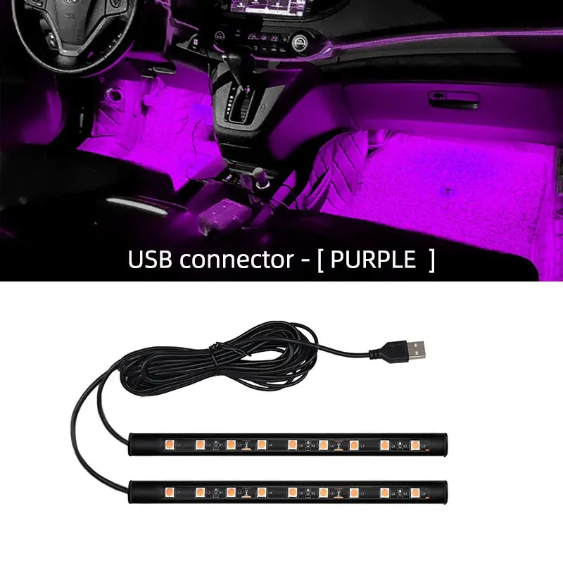 2 in 1 LED Car Neon Light Foot Light LED Interior Decoration