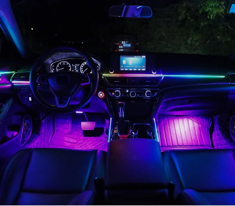 18 in 1 Dual Zone Symphony Streamer Car Ambient Light Interior LED Full Color