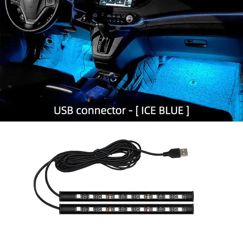2 in 1 LED Car Neon Light Foot Light LED Interior Decoration