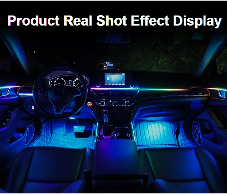 18 in 1 Dual Zone Symphony Streamer Car Ambient Light Interior LED Full Color