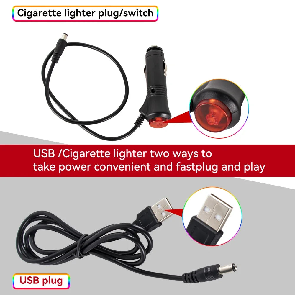 Neon LED Car Interior Ambient Foot Light Wireless Remote Music APP Control