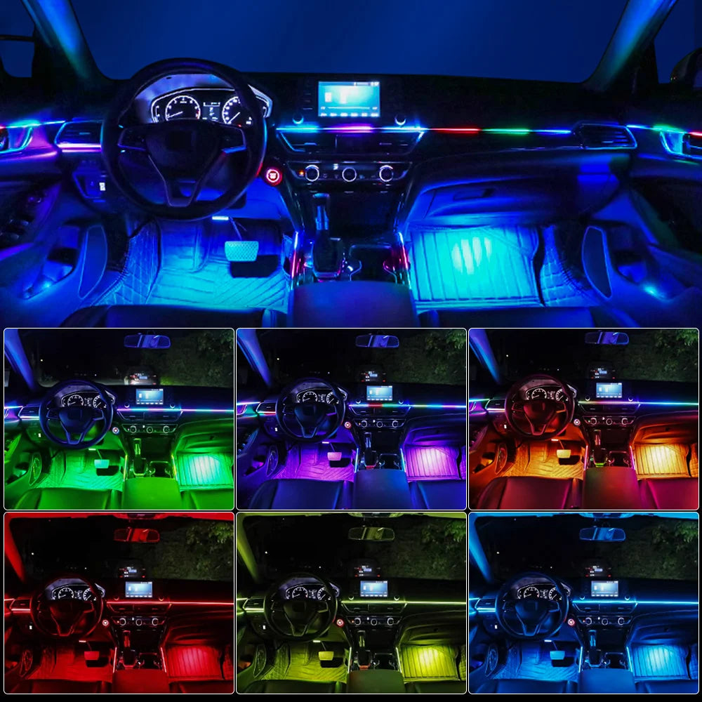 18 in 1 Dual Zone Symphony Streamer Car Ambient Light Interior LED Full Color