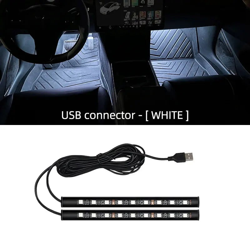 2 in 1 LED Car Neon Light Foot Light LED Interior Decoration